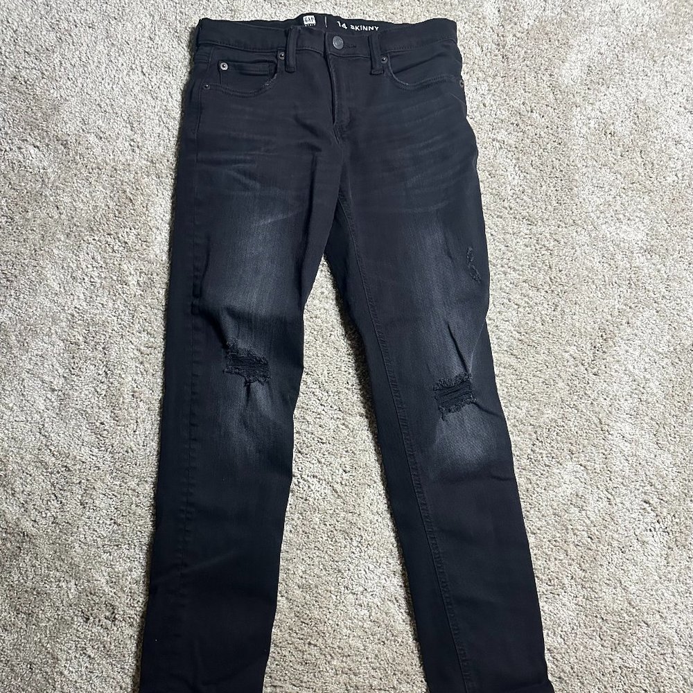 🖤 Black GAP Skinny Jeans with Stretch Size 14 Boys 🖤